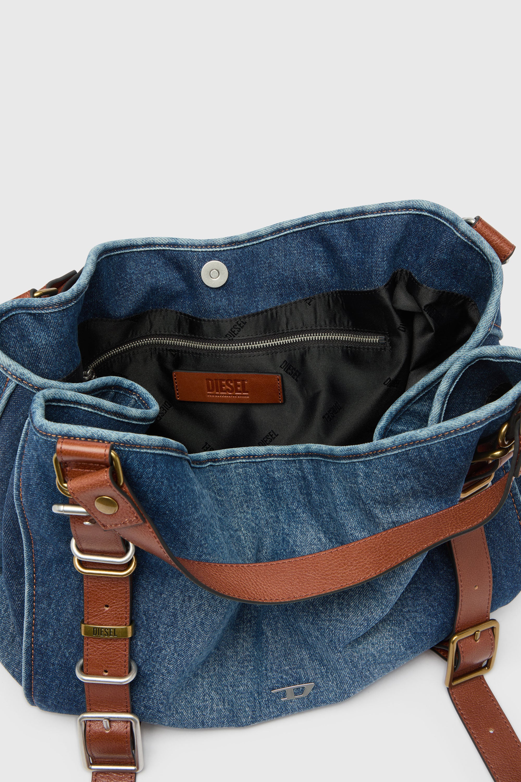 Diesel - D-ONE TOPHANDLE M, D-One-Medium bolso de mano en denim y piel Mujer in ToBeDefined - 4