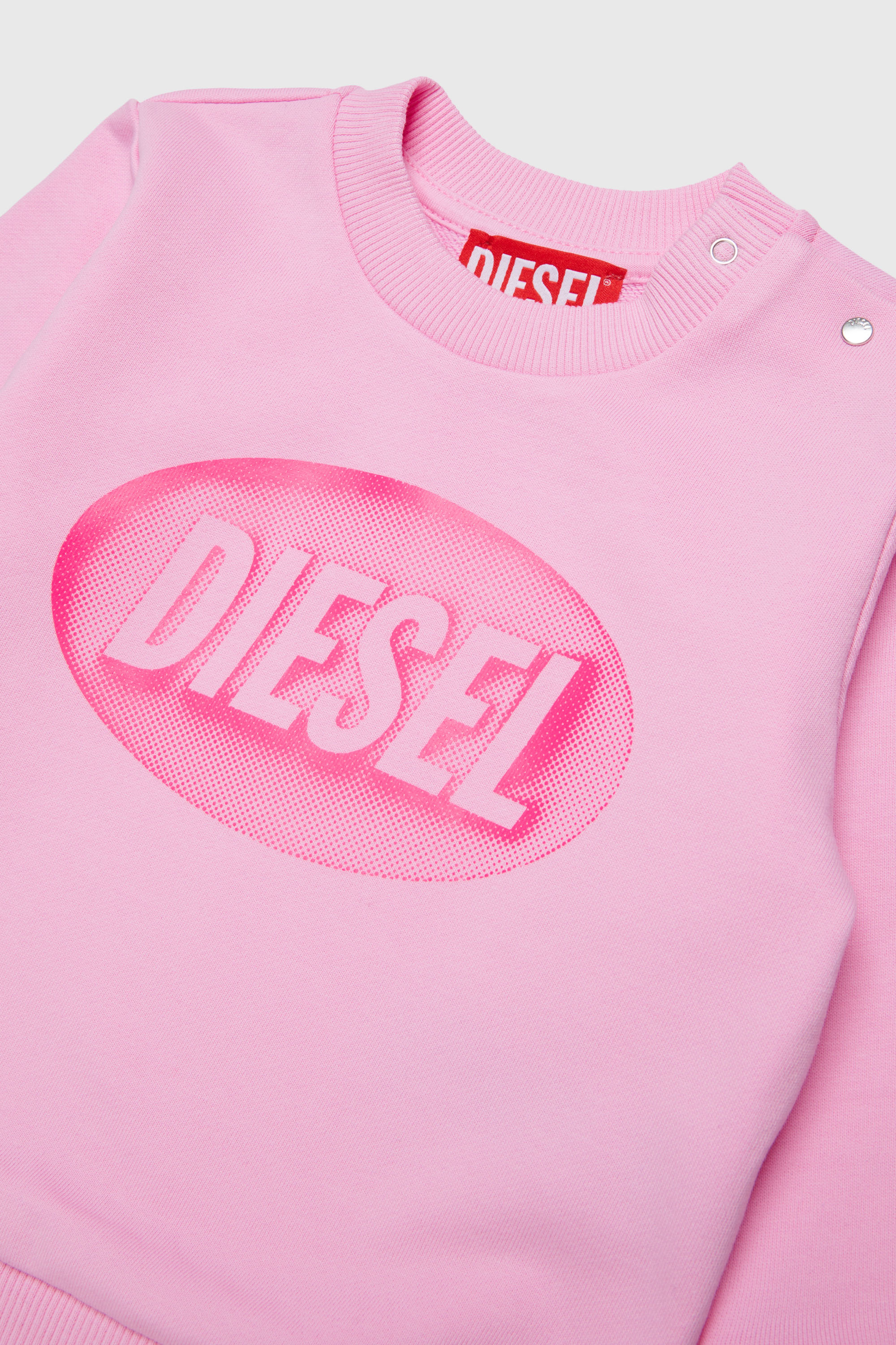 Diesel - SDSELB, Sudadera de algod&oacute;n con estampado de logo Unisex in Rosa - 3